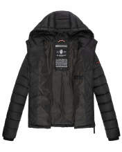 Marikoo Damen Jacke Steppjacke Übergangsjacke gesteppt Frühjahr Camouflage B403 Schwarz Größe L - Gr. 40