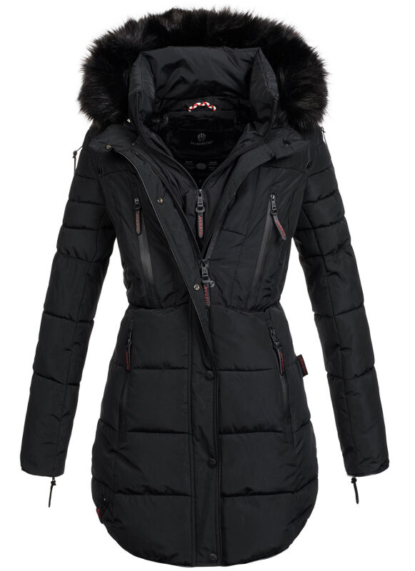 Marikoo Moonshine warme Damen Parka Winterjacke gesteppt Schwarz