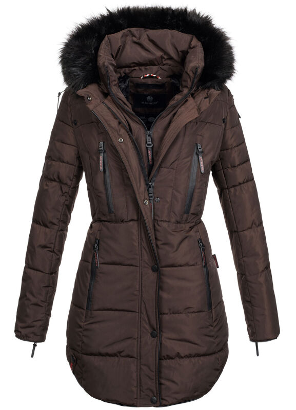 Marikoo Moonshine warme Damen Parka Winterjacke gesteppt Schoko