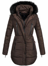 Marikoo Moonshine warme Damen Parka Winterjacke gesteppt Schoko Gr&ouml;&szlig;e XS - Gr. 34