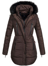 Marikoo Moonshine warme Damen Parka Winterjacke gesteppt Schoko Gr&ouml;&szlig;e S - Gr. 36