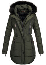 Marikoo Moonshine warme Damen Parka Winterjacke gesteppt Grün Größe XS - Gr. 34
