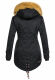 Navahoo LaViva warme Damen Winterjacke mit Teddyfell Schwarz Größe M - Gr. 38