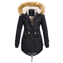 Navahoo LaViva warme Damen Winterjacke mit Teddyfell Schwarz Gr&ouml;&szlig;e XL - Gr. 42