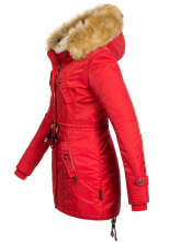 Navahoo LaViva warm ladies winter jacket with teddy fur Red-Gr.XS