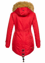 Navahoo LaViva warme Damen Winterjacke mit Teddyfell Rot Größe XS - Gr. 34