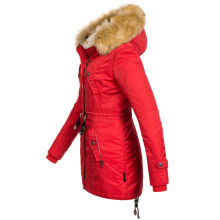 Navahoo LaViva warme Damen Winterjacke mit Teddyfell Rot Gr&ouml;&szlig;e XS - Gr. 34