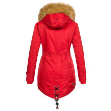 Navahoo LaViva warme Damen Winterjacke mit Teddyfell Rot Gr&ouml;&szlig;e XS - Gr. 34