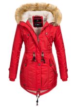 Navahoo LaViva warme Damen Winterjacke mit Teddyfell Rot...