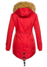 Navahoo LaViva warm ladies winter jacket with teddy fur Red-Gr.M