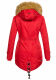 Navahoo LaViva warme Damen Winterjacke mit Teddyfell Rot Größe XXL - Gr. 44