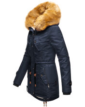 Navahoo LaViva warme Damen Winterjacke mit Teddyfell Navy Größe XS - Gr. 34