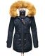 Navahoo LaViva warme Damen Winterjacke mit Teddyfell Navy Größe XS - Gr. 34