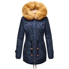 Navahoo LaViva warme Damen Winterjacke mit Teddyfell Navy Gr&ouml;&szlig;e S - Gr. 36