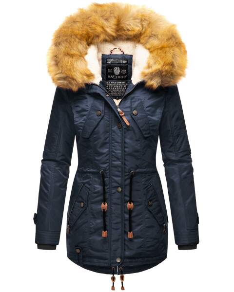 Navahoo LaViva warm ladies winter jacket with teddy fur Navy-Gr.XXL