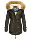 Navahoo LaViva warm ladies winter jacket with teddy fur Green-Gr.XS