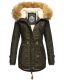 Navahoo LaViva warm ladies winter jacket with teddy fur Green-Gr.XS