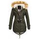 Navahoo LaViva warme Damen Winterjacke mit Teddyfell Grün Größe L - Gr. 40