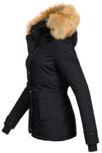 Navahoo Laura ladies winter jacket with faux fur - Black-Gr.XS