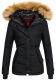 Navahoo Laura ladies winter jacket with faux fur - Black-Gr.XS