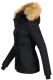 Navahoo Laura ladies winter jacket with faux fur - Black-Gr.XS