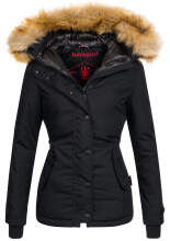 Navahoo Laura ladies winter jacket with faux fur - Black-Gr.M