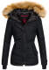 Navahoo Laura ladies winter jacket with faux fur - Black-Gr.XXL