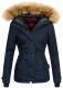 Navahoo Laura ladies winter jacket with faux fur - Navy-Gr.L