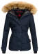 Navahoo Laura ladies winter jacket with faux fur - Navy-Gr.XXL