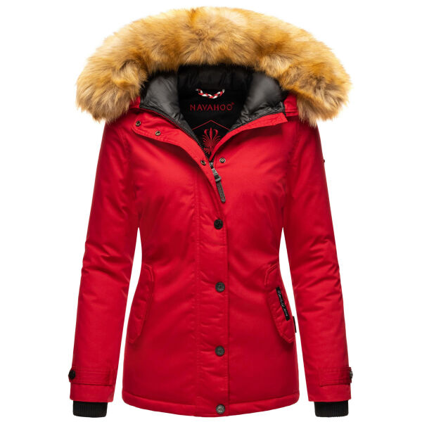 Navahoo Laura warme Damen Winterjacke mit Kapuze Rot
