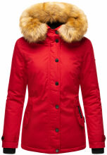 Navahoo Laura ladies winter jacket with faux fur - Red-Gr.XS