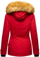Navahoo Laura ladies winter jacket with faux fur - Red-Gr.XS