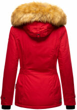 Navahoo Laura warme Damen Winterjacke mit Kapuze Rot-Gr.XS