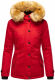 Navahoo Laura ladies winter jacket with faux fur - Red-Gr.XS