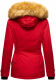 Navahoo Laura ladies winter jacket with faux fur - Red-Gr.XS