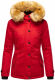 Navahoo Laura ladies winter jacket with faux fur - Red-Gr.S