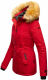 Navahoo Laura warme Damen Winterjacke mit Kapuze Rot2-Gr.S