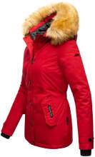 Navahoo Laura warme Damen Winterjacke mit Kapuze Rot2-Gr.XL