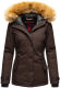 Navahoo Laura warme Damen Winterjacke mit Kapuze Schoko-Gr.XS