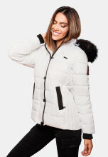 Marikoo Unique ladies quilted winter jacket with fur collar