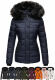 Marikoo Unique ladies quilted winter jacket with fur collar