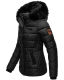 Marikoo Unique ladies quilted winter jacket with fur collar - Black-Gr.XS