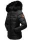 Marikoo Unique ladies quilted winter jacket with fur collar - Black-Gr.S