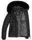 Marikoo Unique ladies quilted winter jacket with fur collar - Black-Gr.M