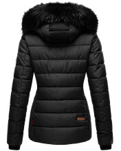 Marikoo Unique ladies quilted winter jacket with fur collar - Black-Gr.L