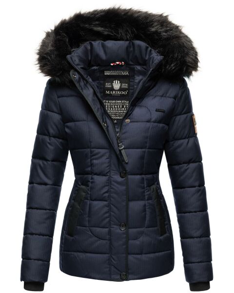 Marikoo Unique Damen gesteppte Winterjacke Dunkelblau Größe XS - Gr. 34