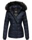 Marikoo Unique ladies quilted winter jacket with fur collar - Blue-Gr.M