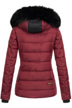 Marikoo Unique ladies quilted winter jacket with fur collar - Bordeaux-Gr.XS