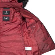 Marikoo Unique ladies quilted winter jacket with fur collar - Bordeaux-Gr.XS