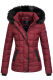 Marikoo Unique ladies quilted winter jacket with fur collar - Bordeaux-Gr.XS
